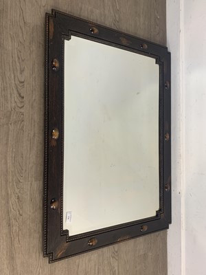 Lot 570 - OAK FRAMED WALL MIRROR