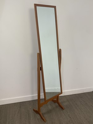 Lot 569 - TEAK CHEVAL MIRROR