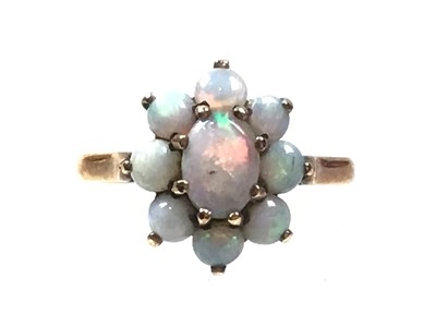 Lot 628 - OPAL CLUSTER RING