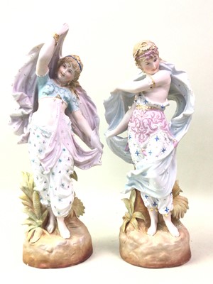 Lot 571 - PAIR OF GERMAN KPM BISQUE PORCELAIN FIGURES