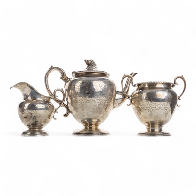 Lot 1673 - VICTORIAN SILVER THREE PIECE TEA SERVICE