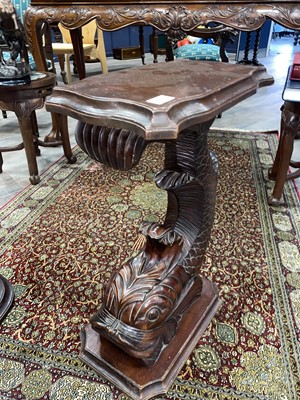Lot 1444 - *CATALOGUE AMENDMENT, NEAR PAIR OF REGENCY STYLE MAHOGANY SIDE TABLES