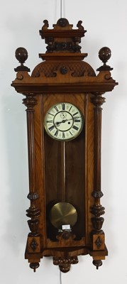 Lot 651 - WALNUT VIENNA WALL CLOCK