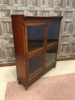 Lot 817 - MAHOGANY TWO SECTION STACKING BOOKCASE...