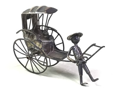 Lot 705 - CHINESE SILVER MODEL RICKSHAW