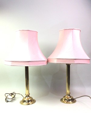 Lot 732 - PAIR OF BRASS TABLE LAMPS