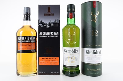 Lot 133 - GLENFIDDICH 12 YEAR OLD AND AUCHENTOSHAN AMERICAN OAK