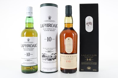 Lot 136 - LAGAVULIN 16 YEAR OLD AND LAPHROAIG 10 YEAR OLD