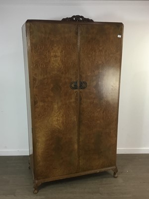 Lot 669 - PAIR OF BURR WALNUT WARDROBES