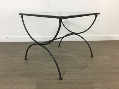 Lot 674 - METAL X-FRAMED OCCASIONAL TABLE