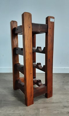 Lot 671 - HARDWOOD BOTTLE RACK