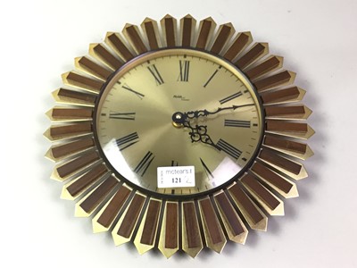 Lot 121 - AVIA MID CENTURY SUNBURST WALL CLOCK