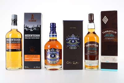 Lot 173 - CHIVAS 18 YEAR OLD, AUCHENTOSHAN AMERICAN OAK AND TAMNAVULIN DOUBLE CASK