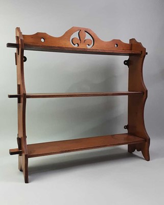 Lot 197 - MAHOGANY OPEN WALL SHELVES