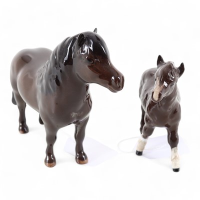 Lot 1525 - BESWICK, TWO SHETLAND PONY FIGURES