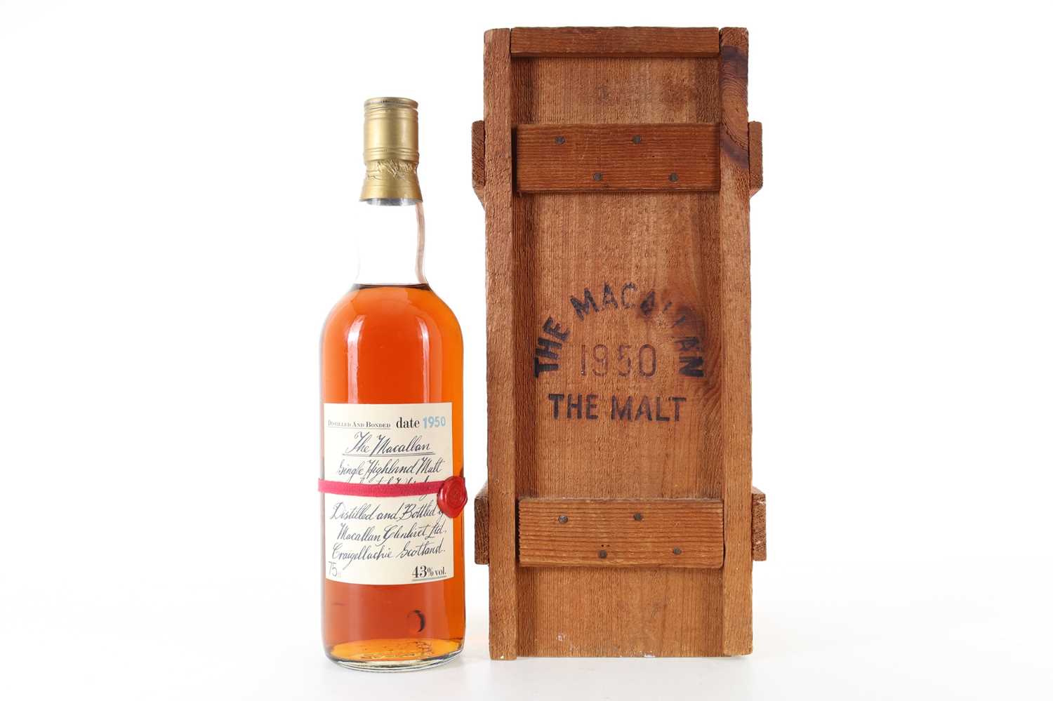 Lot 34 - MACALLAN 1950 HANDWRITTEN LABEL 75CL