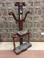 Lot 881 - VICTORIAN MAHOGANY HALL STAND inset with...