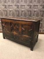 Lot 885 - 17TH CENTURY OAK DOWER CHEST the top with...