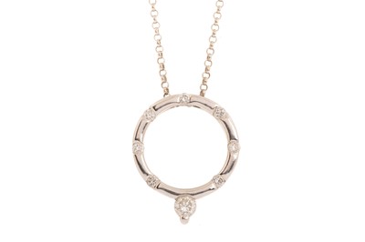 Lot 448 - DIAMOND CIRCLE PENDANT