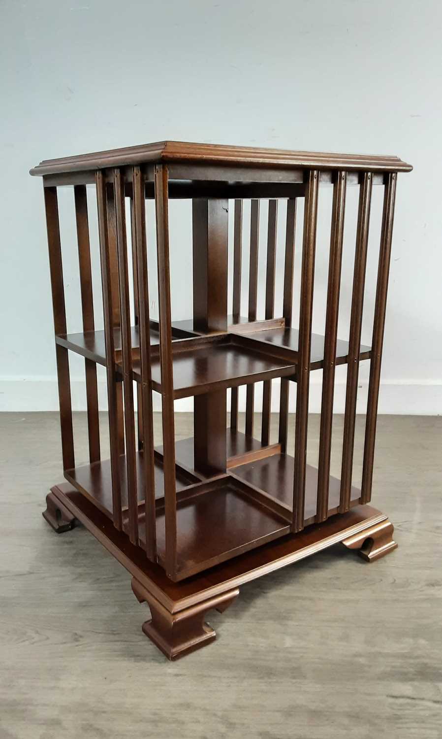 Lot 27 - REPRODUCTION MAHOGANY REVOLVING BOOKCASE