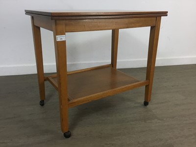 Lot 298 - MID CENTURY TEAK TURN OVER GAMES TROLLEY