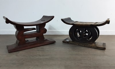 Lot 279 - TWO ASHANTI STOOLS