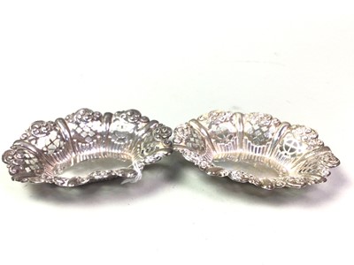 Lot 317 - PAIR OF VICTORIAN SILVER BONBON DISHES