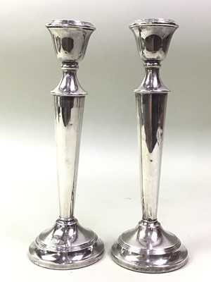 Lot 319 - PAIR OF SILVER CANDLESTICKS