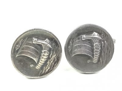 Lot 395 - GEORG JENSEN, PAIR OF SILVER CUFFLINKS