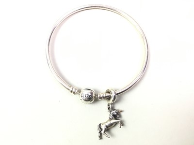 Lot 405 - PANDORA SILVER BANGLE