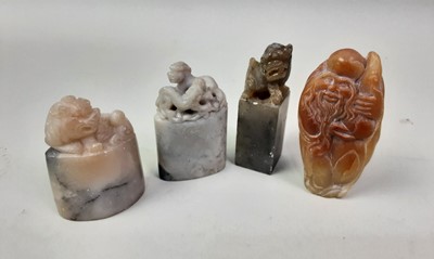 Lot 240 - COLLECTION OF CHINESE CARVED SEALS AND HARDSTONES