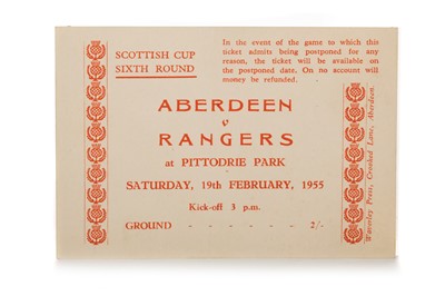 Lot 1771 - ABERDEEN F.C. VS. RANGERS F.C., SCOTTISH CUP 6TH ROUNG TICKET