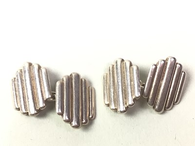 Lot 357 - GROUP OF SILVER CUFFLINKS AND TIE CLIPS