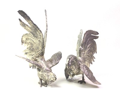 Lot 384 - TWO WHITE METAL ANIMAL FIGURES