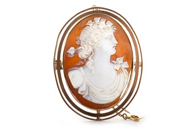 Lot 468 - CAMEO BROOCH ALONG WITH A SWIVEL PENDANT