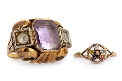 Lot 474 - AMETHYST DRESS RING