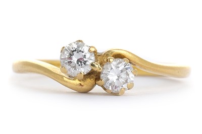 Lot 478 - DIAMOND TWO STONE RING