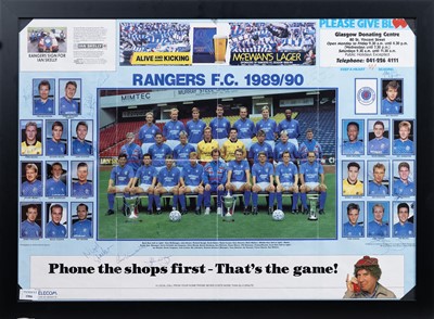 Lot 1906 - RANGERS F.C., TEAM SIGNED POSTER