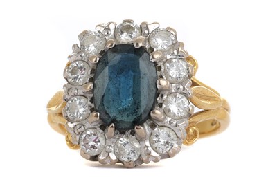 Lot 504 - SAPPHIRE AND DIAMOND RING