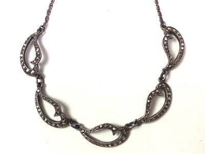 Lot 474 - ART NOUVEAU STYLE SILVER AND MARCASITE NECKLACE