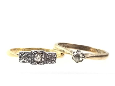Lot 488 - TWO DIAMOND RINGS