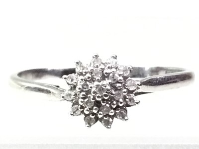 Lot 493 - DIAMOND CLUSTER RING