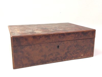 Lot 608 - BURR WALNUT WORK BOX