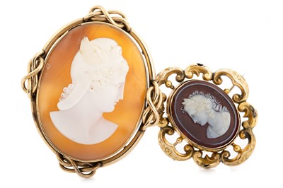 Lot 537 - FOUR CAMEO BROOCHES