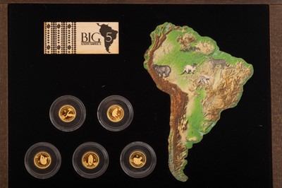 Lot 129 - BIG 5, SOUTH AMERICA SET OF FIVE GOLD COINS