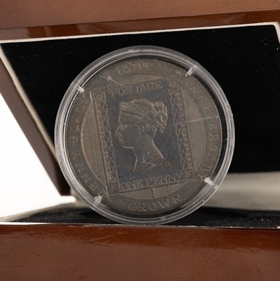 Lot 118 - ELIZABETH II, ISLE OF MAN SILVER CROWN TO COMMEMORATE 150 YEARS OF THE PENNY BLACK