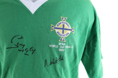 Lot 1808 - NORMAN WHITESIDE AND SAMMY McILROY OF NORTHERN IRELAND, SIGNED INTERNATIONAL JERSEY