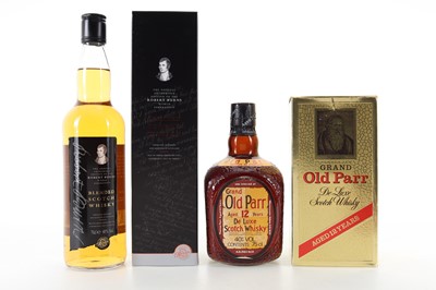 Lot 14 - ARRAN ROBERT BURNS AND OLD PARR 12 YEAR OLD 75CL