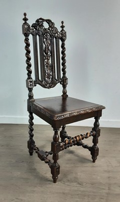 Lot 149 - VICTORIAN STAINED OAK HALL CHAIR
