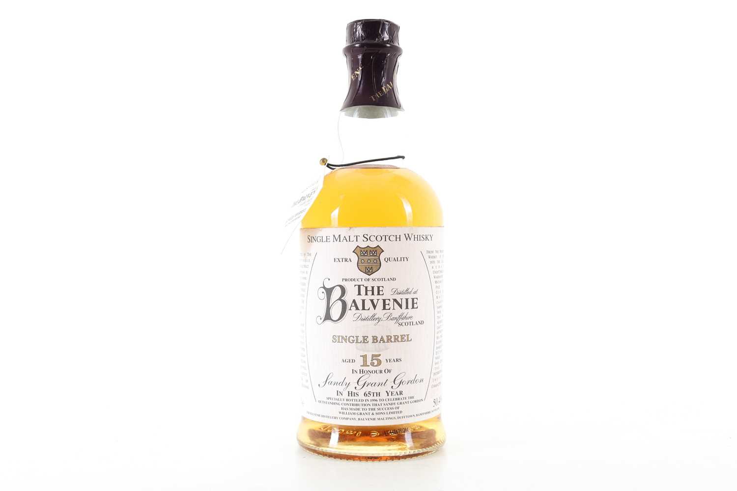 Lot 8 - BALVENIE 15 YEAR OLD SINGLE BARREL FOR SANDY GRANT GORDON